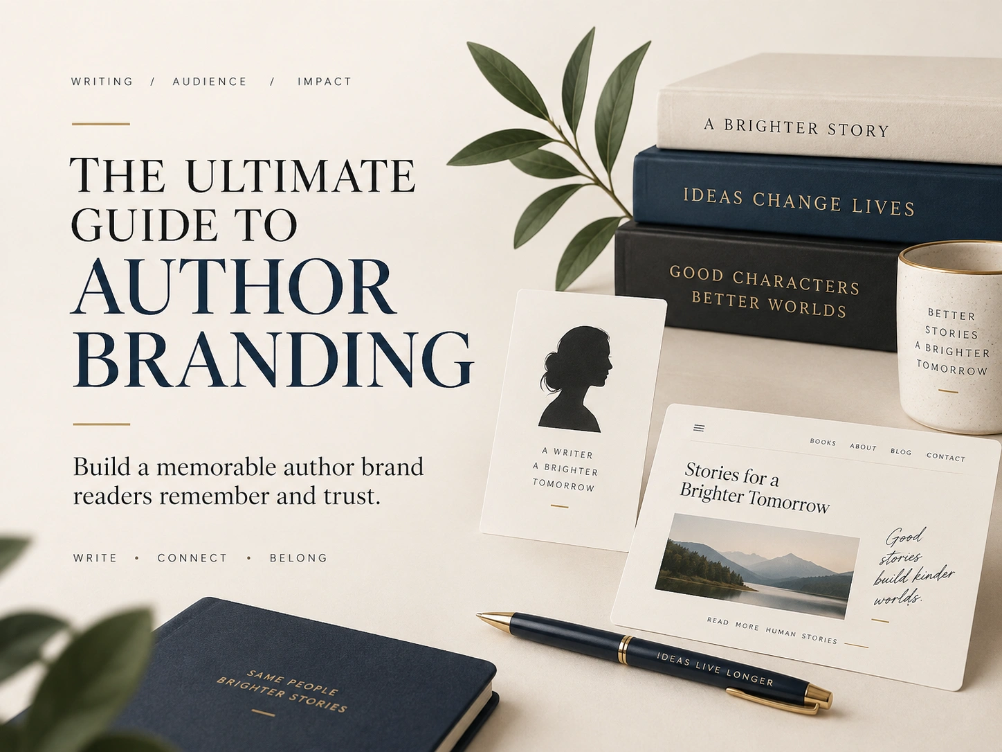 Author Branding Editorial Flat Lay
